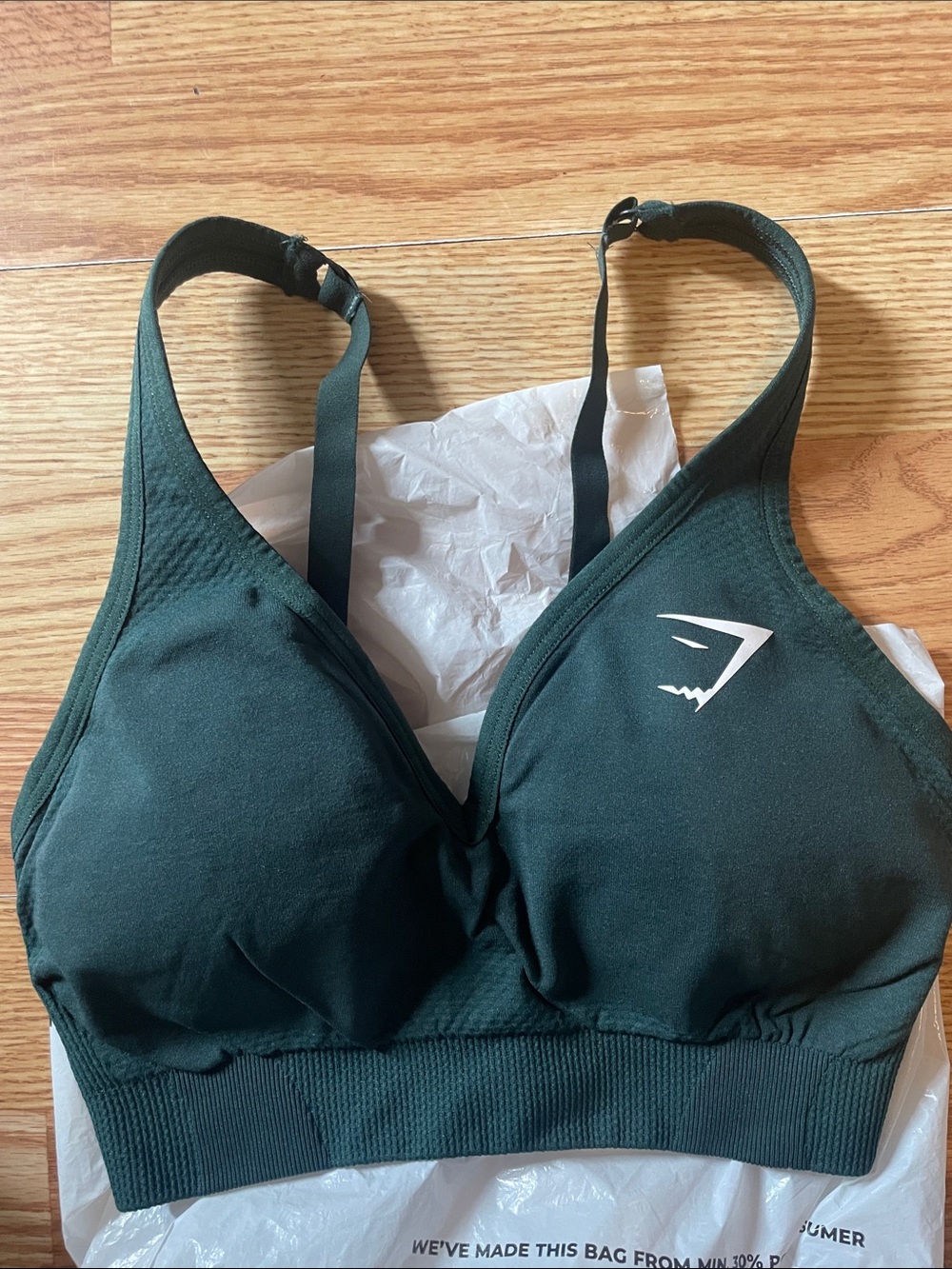Gymshark VITAL V NECK SPORTS BRA size S green nwt